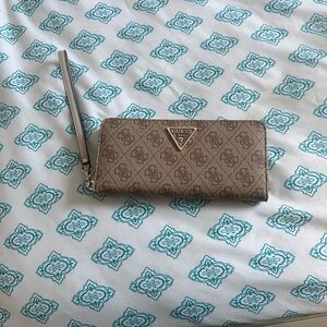 Guess Brown Patterned Wristlet